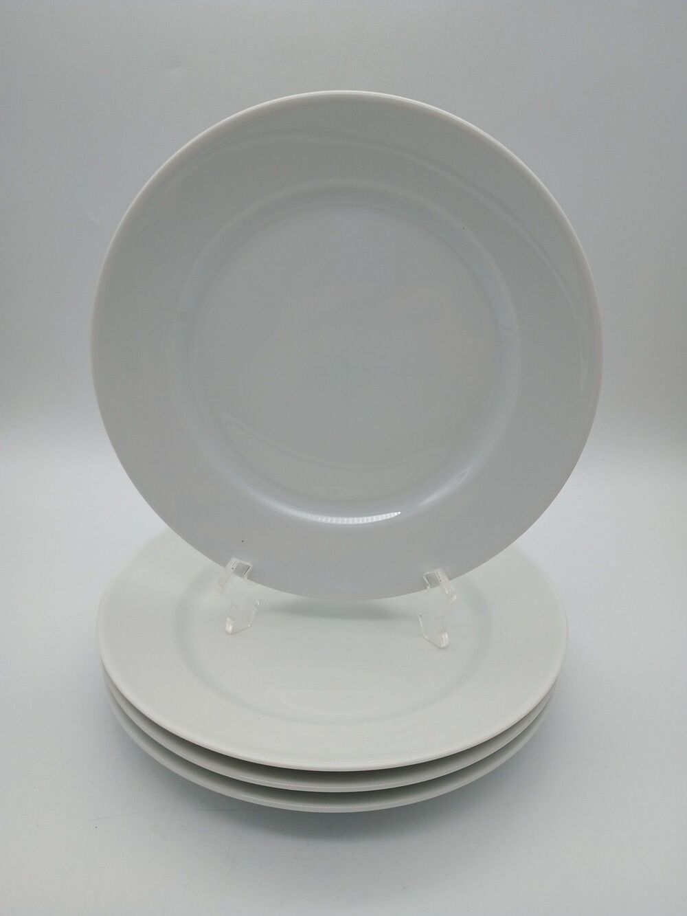 Limoges France Salad Plates Set Of 4 Silver Spoon LTD White Basic